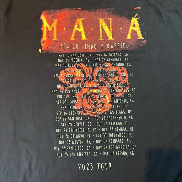 MANA Mexico Lindo y Querido 2023 Tour Black shirt Sz 2XL - Picture 4 of 5